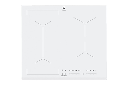 Plita incorporabila Electrolux EIV63440BW, Inductie, 4 Arzatoare, Bridge, Control touch, 60 cm, Alb