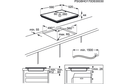 Plita incorporabila Electrolux EIV63440BW, Inductie, 4 Arzatoare, Bridge, Control touch, 60 cm, Alb