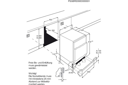 Frigider incorporabil AEG SKB58211AF, 133 L, Clasa G, Alb