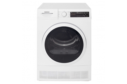 Uscator de rufe Daewoo DDR-VC8B, condensare, 8 kg, clasa B, cuva inox, hublou sticla, alb